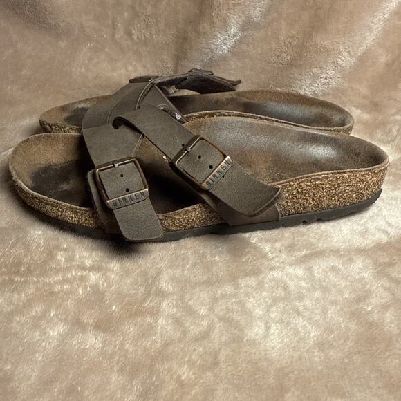Birkenstock Yao Sandals Mocha Brown Slide Slip On Buckle Strap 36 Women 5/5.5 - Picture 3 of 8